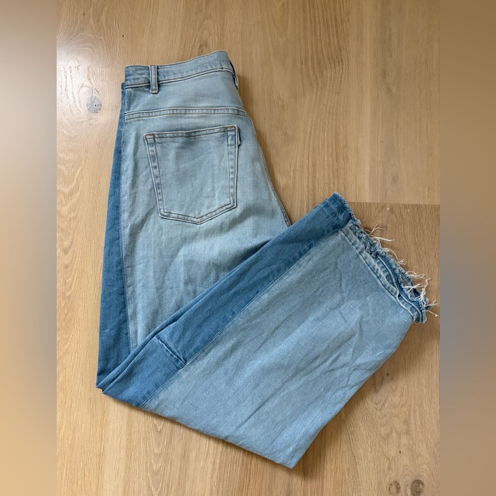 Two-Tone Frayed Hem Jeans by 3x1 NYC